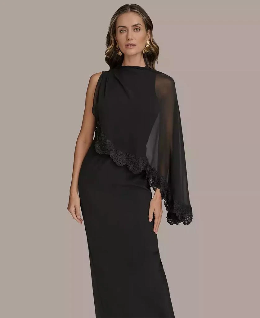 Donna Karan Women's Chiffon-Cape-Overlay Gown 2