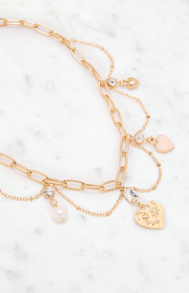 LA Hearts Karina Gold Charm Necklace