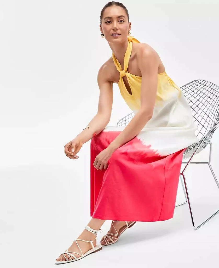 INC International Women's Dip-Dyed Linen-Blend Maxi Dress, Exclusively at Macy's 3
