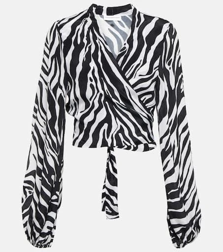 Alexandra Miro Tabitha zebra-print crop top 1