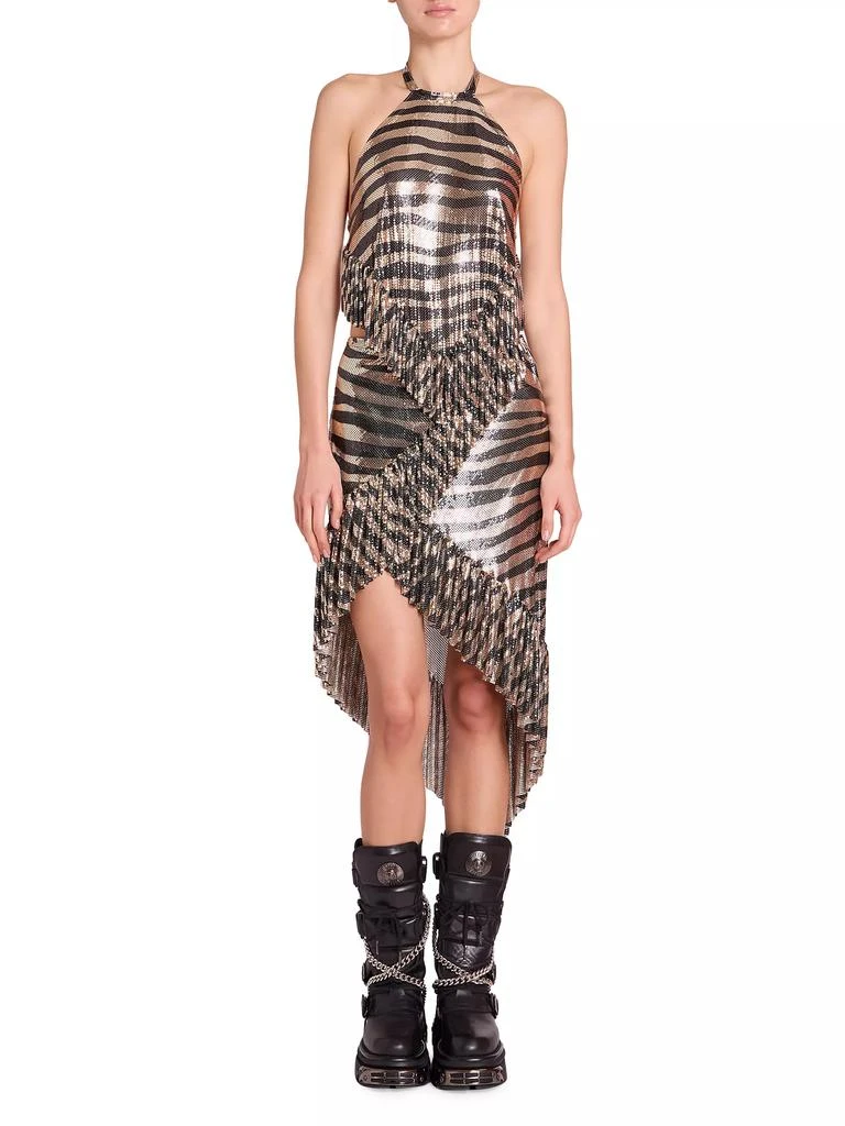 Paco Rabanne Tiger-Print Chainmail Halter Top 6