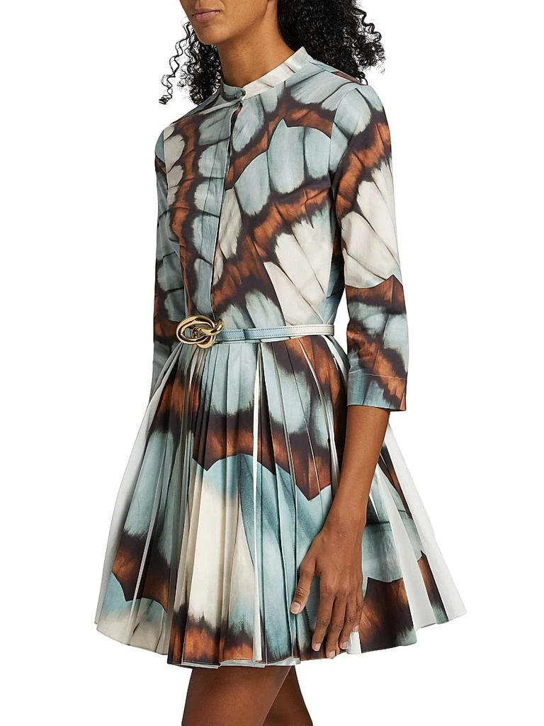 Oscar de la Renta Butterfly Belted Mini Shirtdress 4