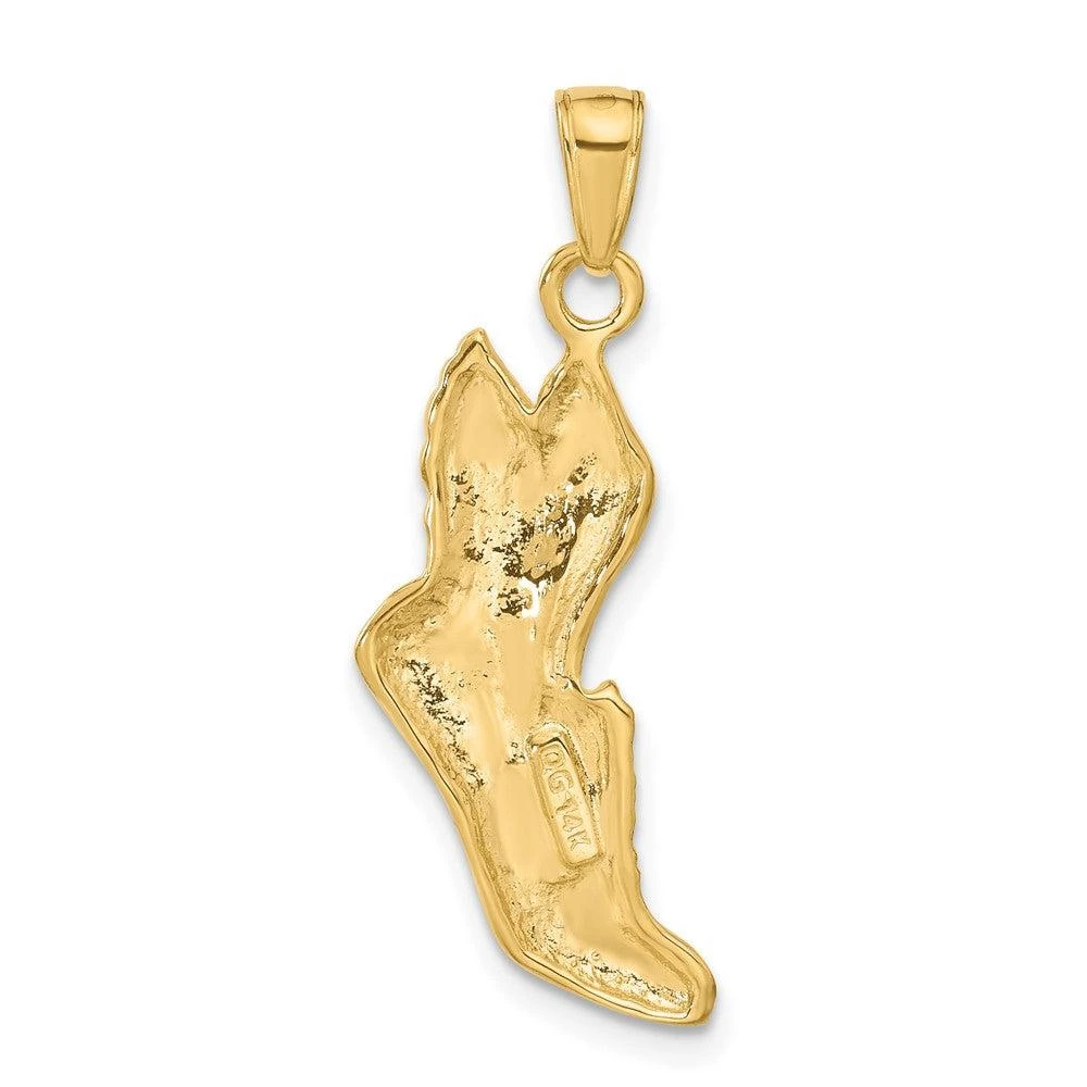 Diamond2Deal 14k Yellow Gold Polished Running Shoe Pendant 3