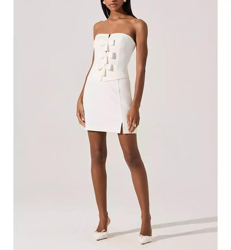 ASTR Women's Bow-Detail Strapless Mini Dress