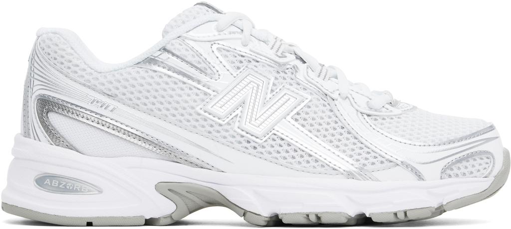 New Balance White & Silver 740 Sneakers