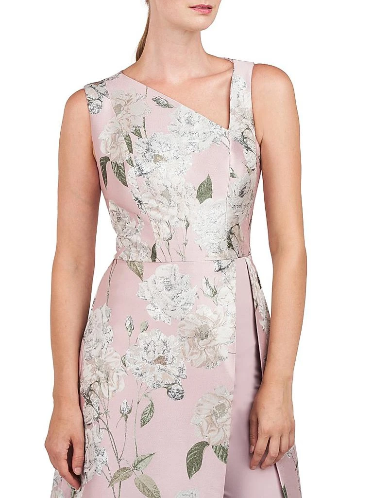 Kay Unger Bennet Floral Jacquard Walk-Thru Jumpsuit 5