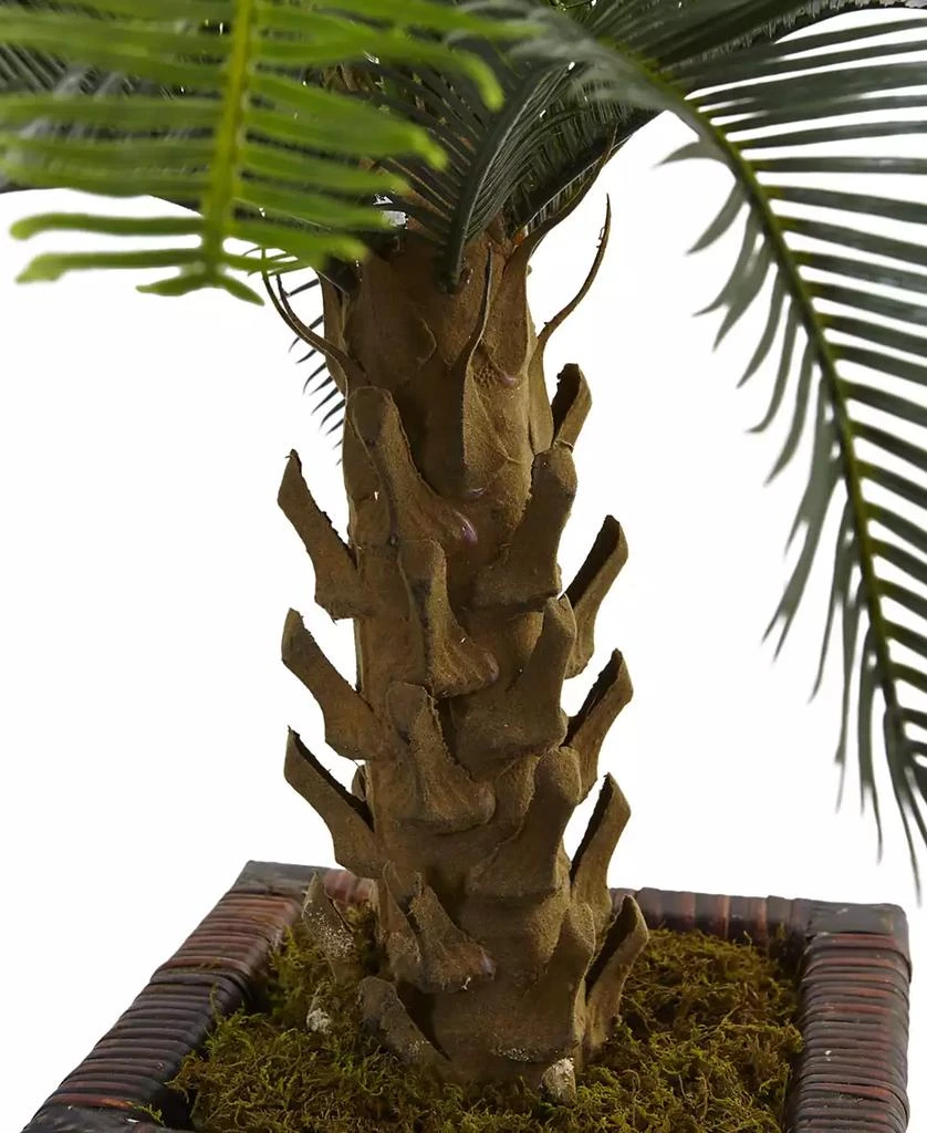 NEARLY NATURAL 3' Cycas Artificial Tree in Wood Planter 2