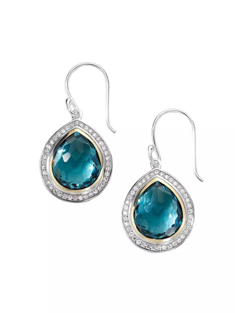 Ippolita 2T Rock Candy® Teardrop 18K Gold, Sterling Silver, London Blue Topaz
Diamond Earrings