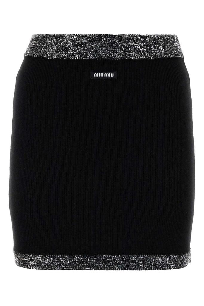 【Miu Miu】Frayed Hem Denim MiniSkirt Miu Miu frayed-hem Denim Mini Skirt | White | FARFETCH