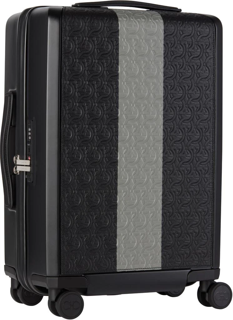 Salvatore Ferragamo Black Embossed Gancini Trolley Suitcase 2