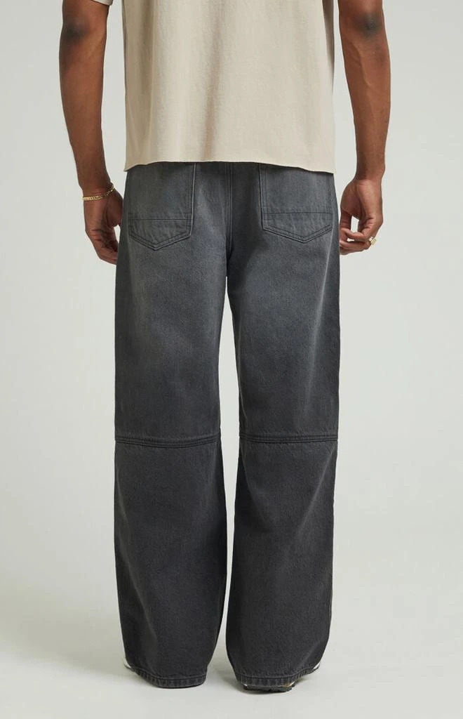PacSun Black Panel Knee Extreme Baggy Jeans 4
