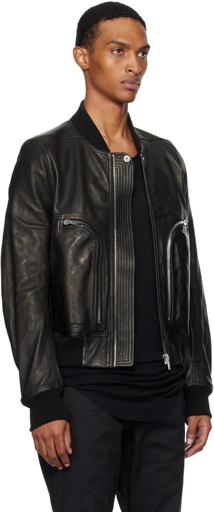 Rick Owens Black Concordians Bauhaus Flight Leather Bomber Jacket 2