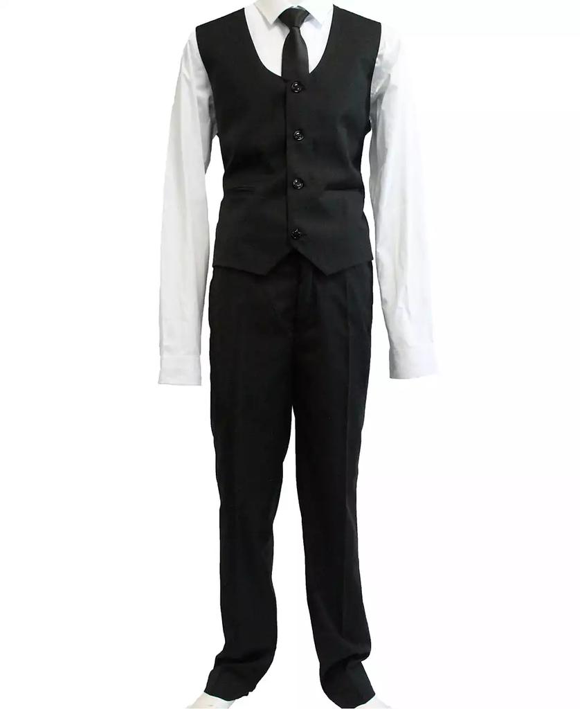 Perry Ellis Big Boy's 5-Piece Shirt, Tie, Jacket, Vest and Pants Solid Suit Set