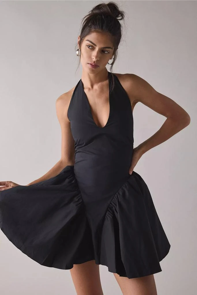 Glamorous Glamorous Black Basque Waist Halter Mini Dress 1