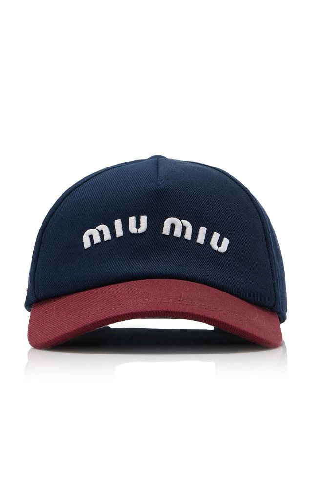 Miu Miu Miu Miu - Cotton Baseball Cap - Navy - S - Moda Operandi 1