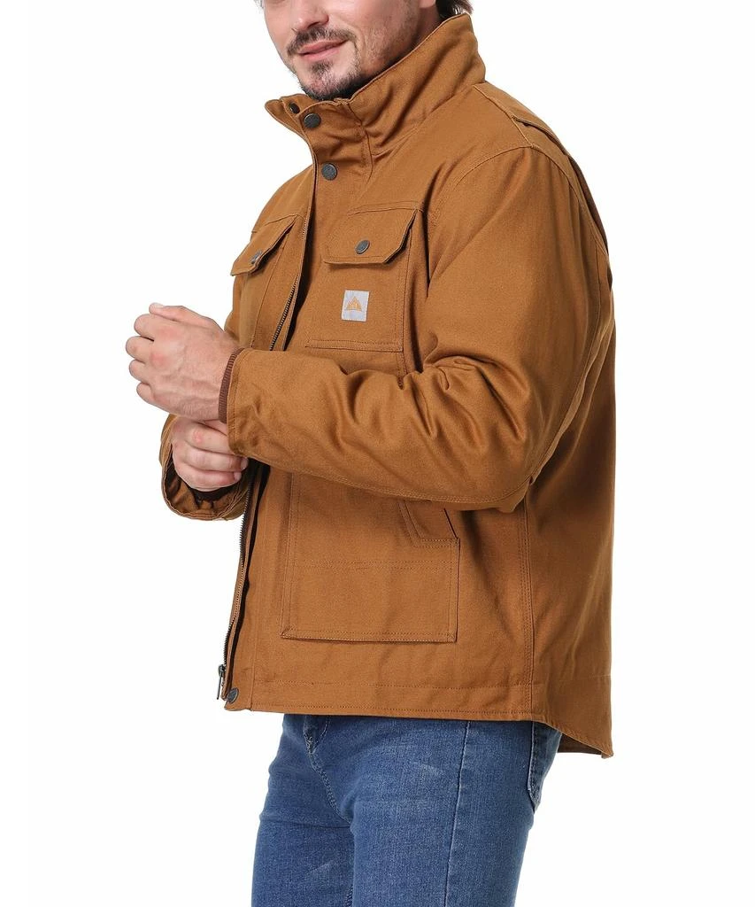 TUAOVA Men
s Quilted Flannel Lined Work Coat Long-Lasting Loose Casual Jacket Waterproof Workwear 3