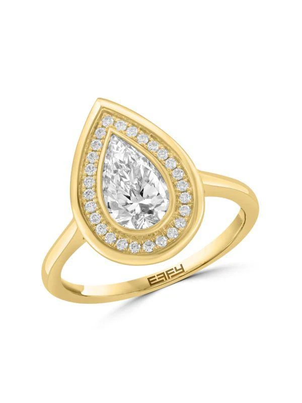 Effy 14K Yellow Gold 
1.11 TCW Lab-Grown Diamond Ring 1
