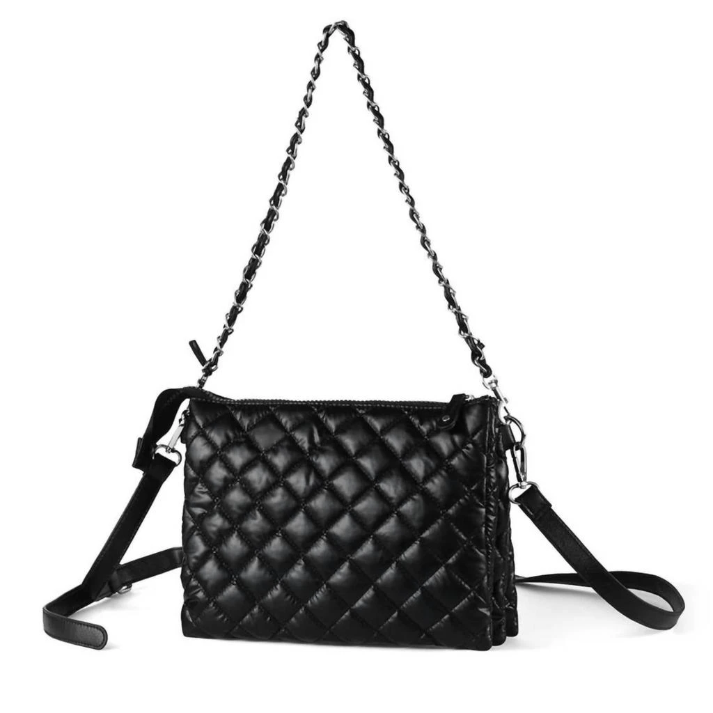SELINI NEW YORK Selini New York - Women's Nylon Puffer Quilt Crossbody Bag Chain Strap 1