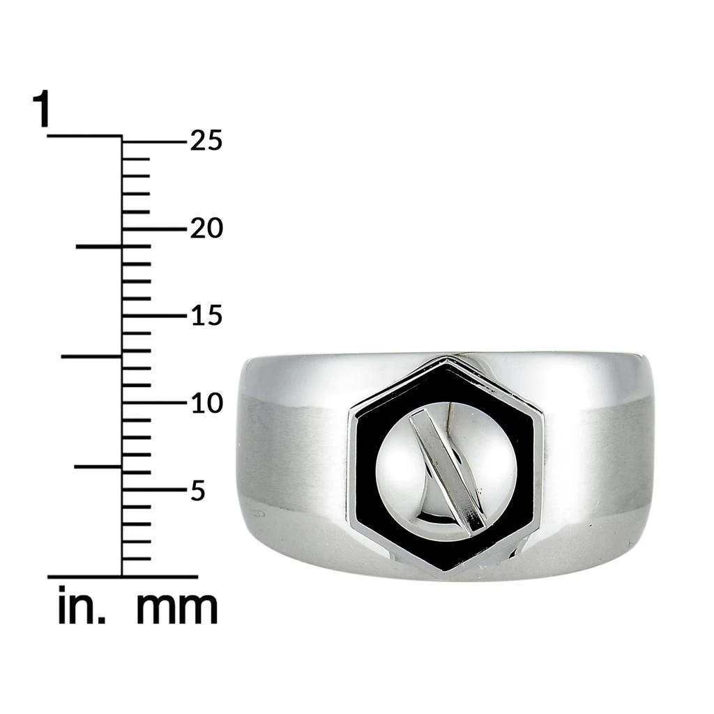 Charriol Rotonde Stainless Steel Black Epoxy Band Ring 6