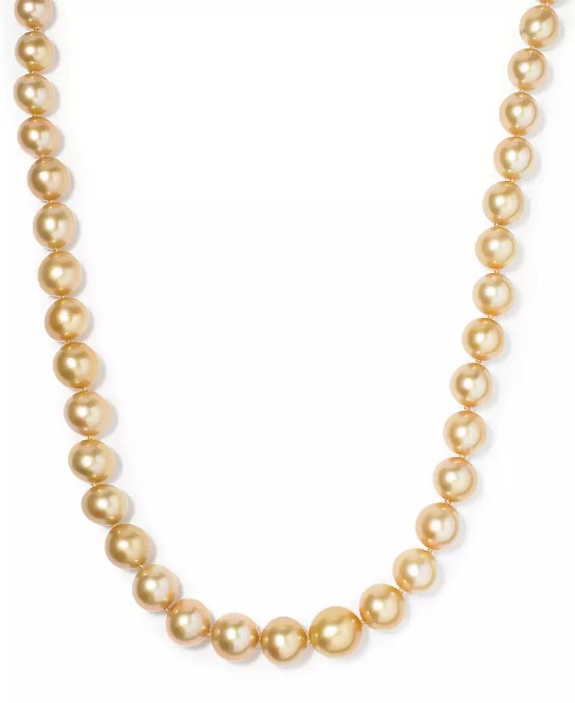 Macy's 14k Gold Cultured Golden South Sea Pearl Graduated Strand (10-12-1/2mm) 18" Necklace 2