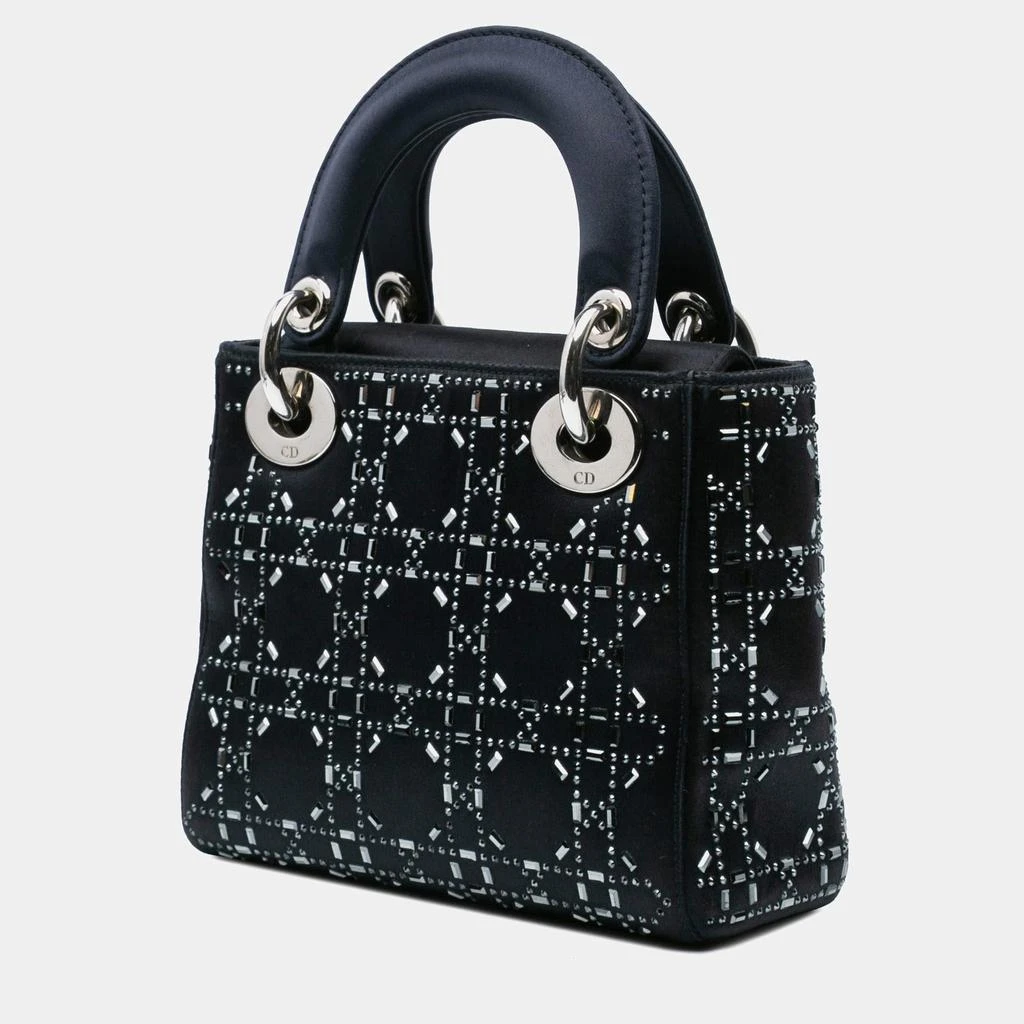 Dior Dior Black Mini Satin Cannage Strass Crystal Embellished Lady Dior Bag 3