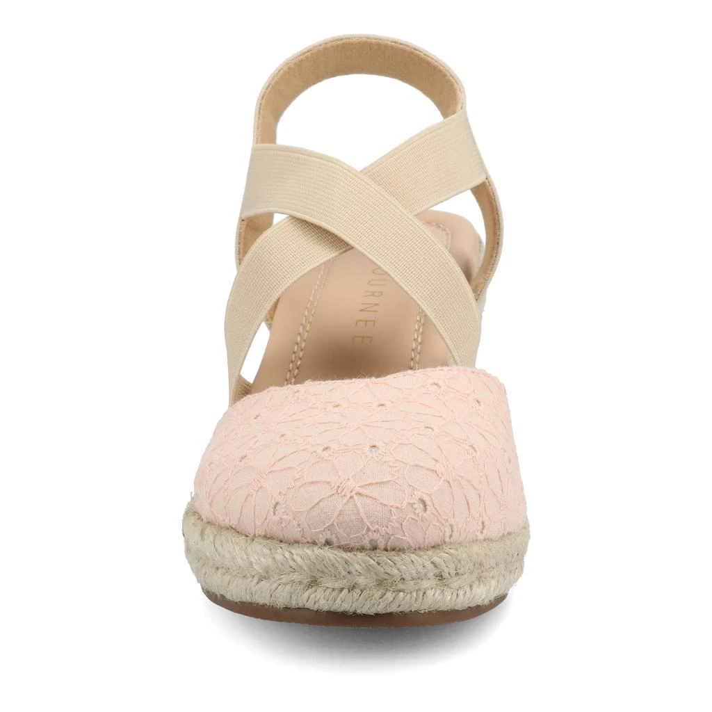 JOURNEE Women's Ashlee Medium and Wide Width Espadrille Wedge Sandals 6