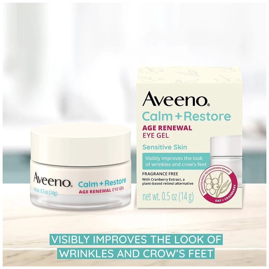 Aveeno Calm + Restore Age Renewal Anti-Wrinkle Under Eye Gel Fragrance Free 8