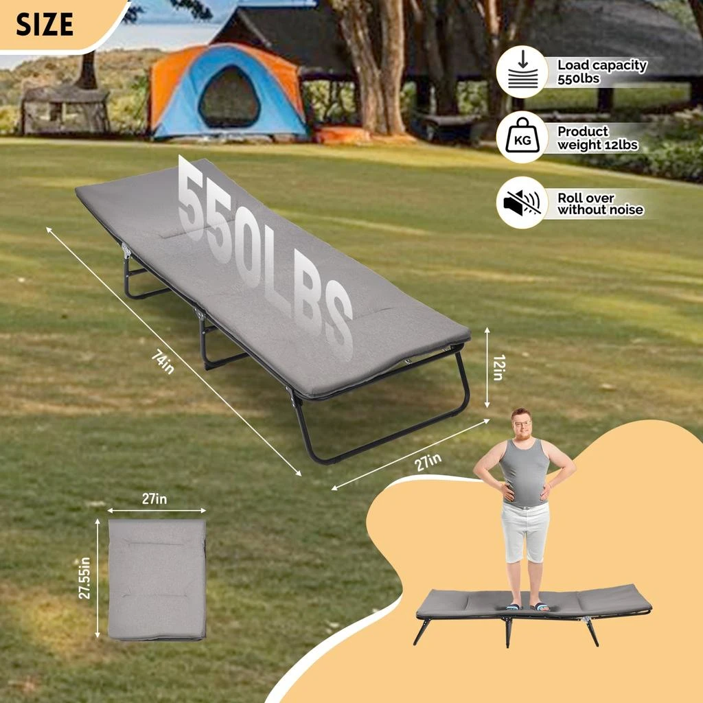 Streamdale Furniture Streamdale Folding Camping Cot - Adjustable, Heavy Duty with Carry Bag 3