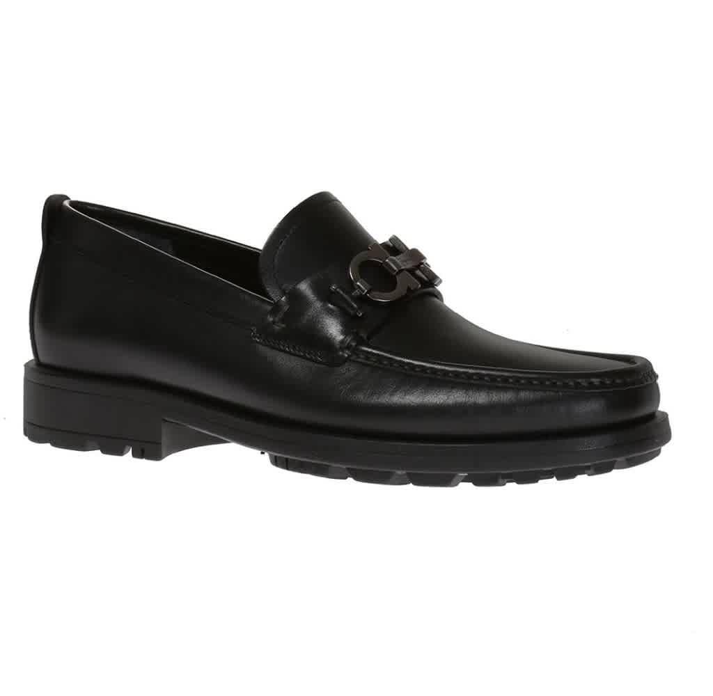 Salvatore Ferragamo Salvatore Ferragamo Tubolari David Men's Black Moccasins