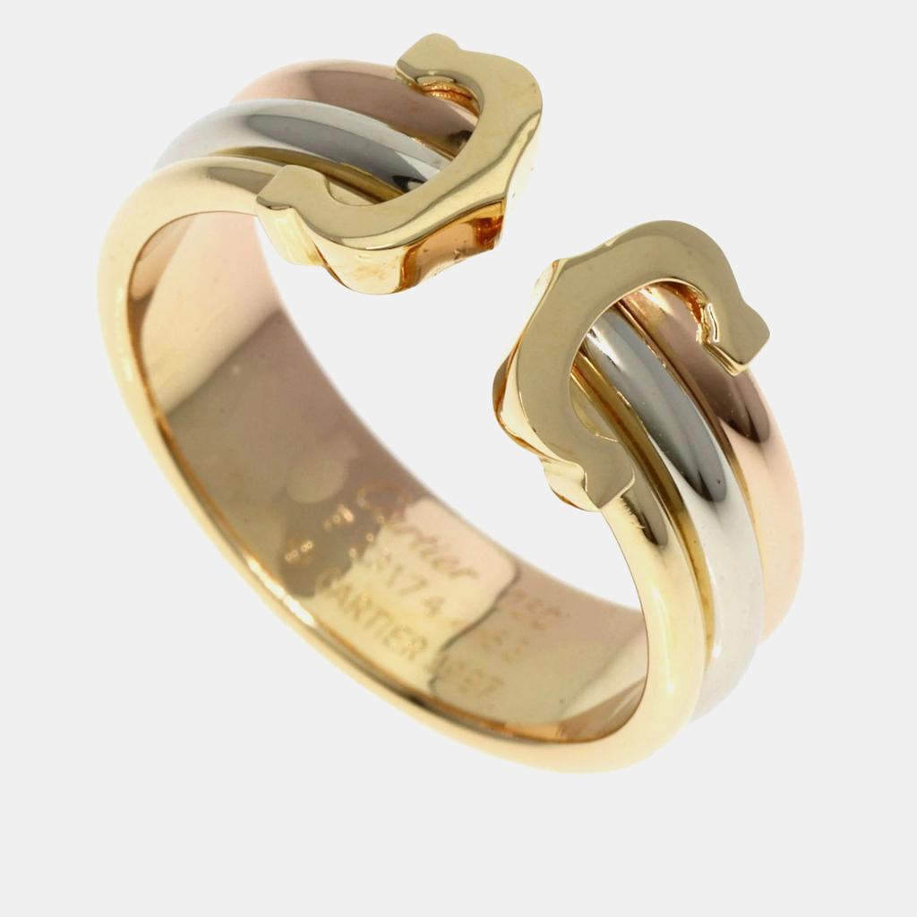 Cartier Cartier 18K Yellow Gold, Rose Gold and White Gold C De Cartier Band Ring EU 53