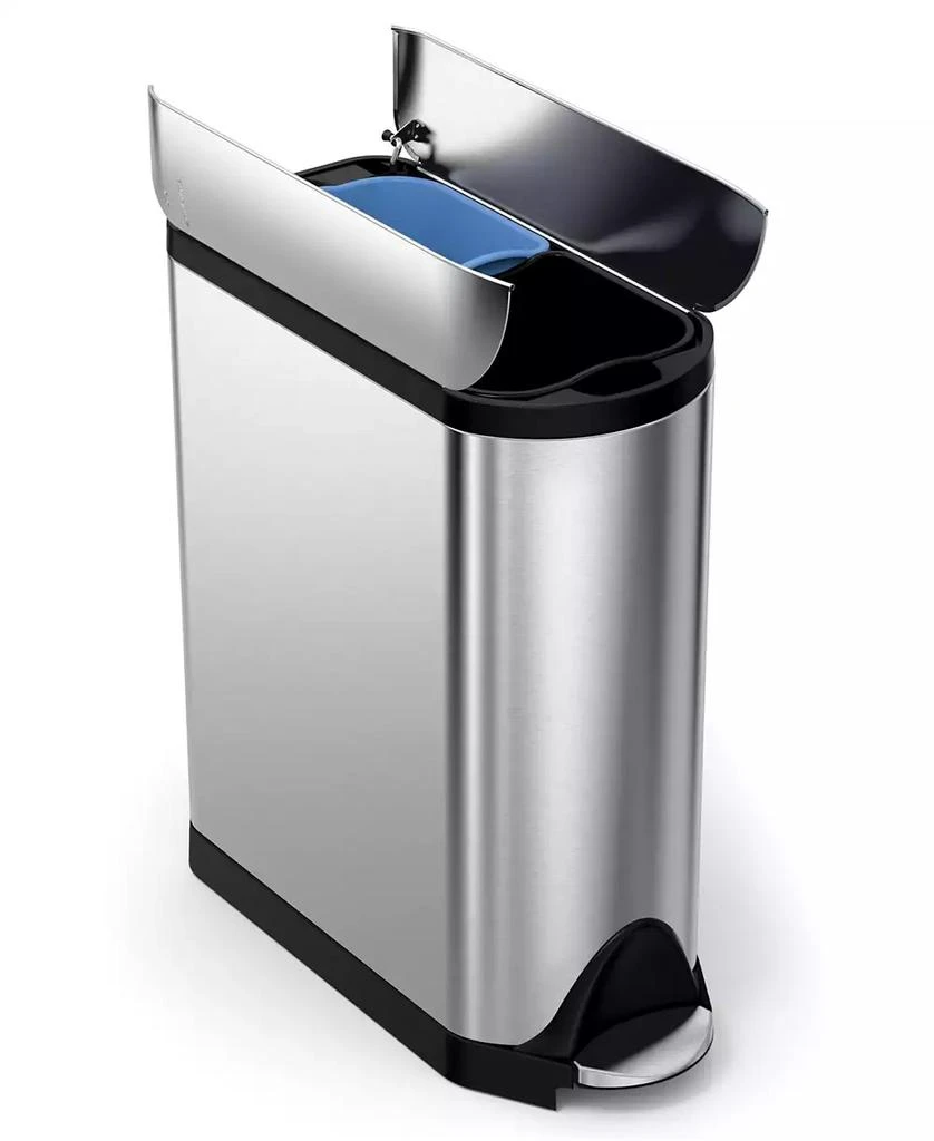 simplehuman 40 Liter Butterfly Lid Recycling Kitchen Trash Can 2