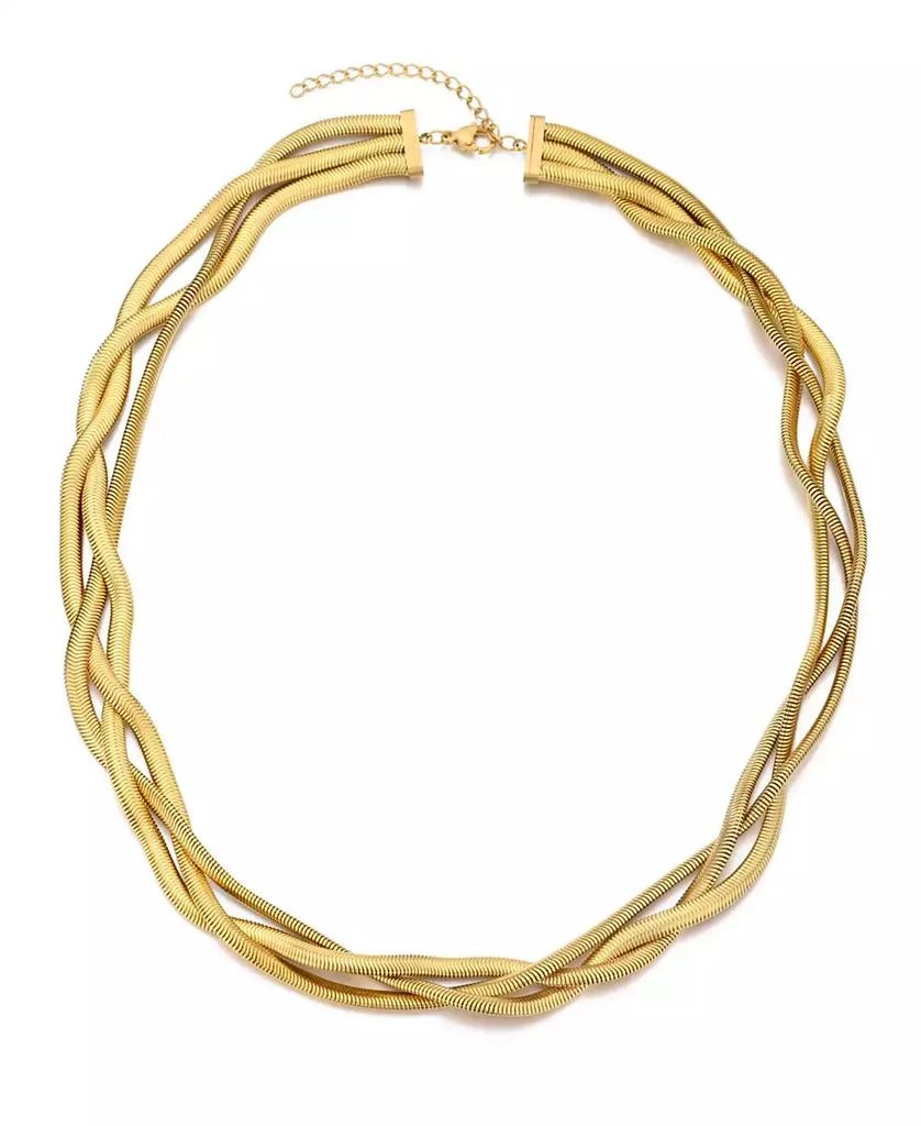 ADORNIA Tarnish Resistant Gold Braided Chain Necklace