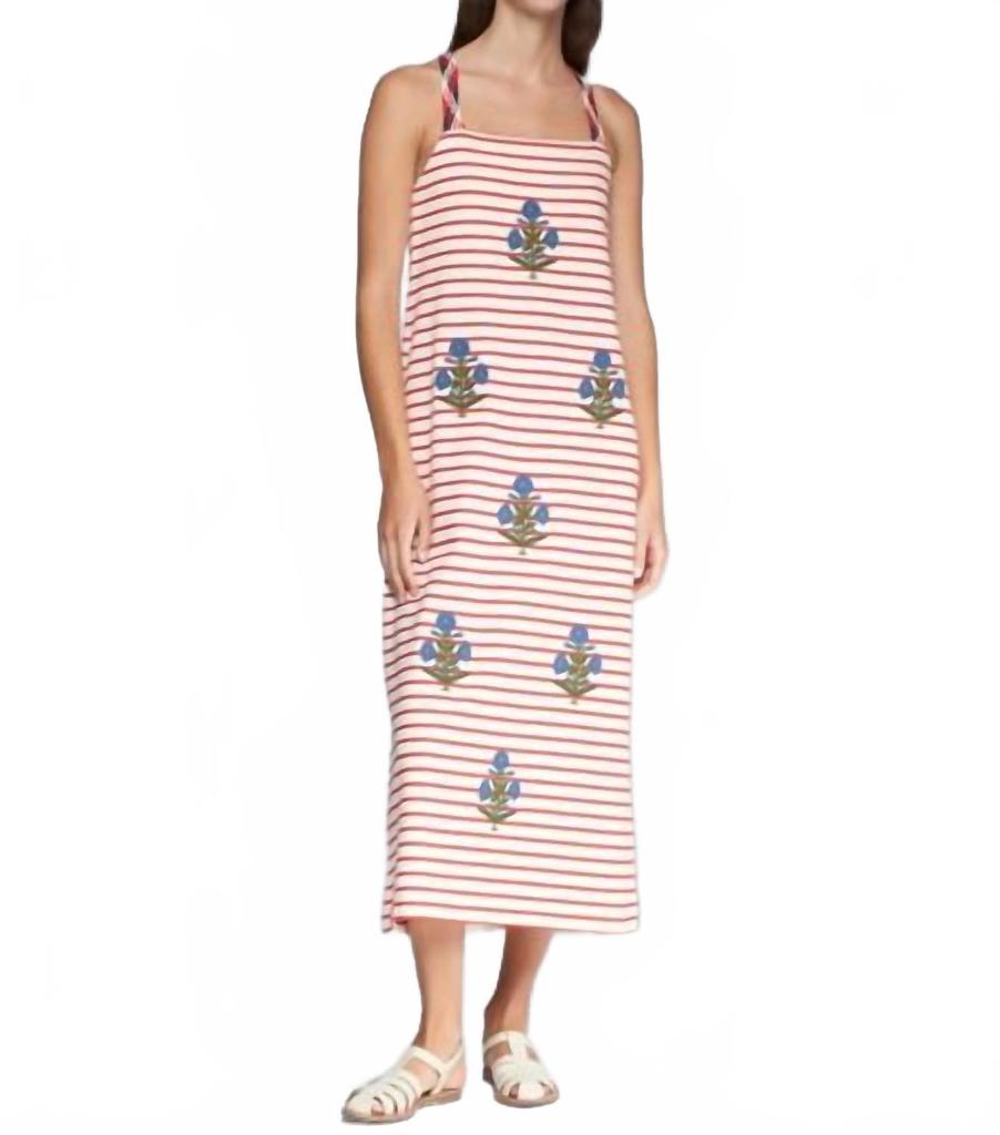 VILAGALLO Lilou Dress In Raya Roja Marinera
