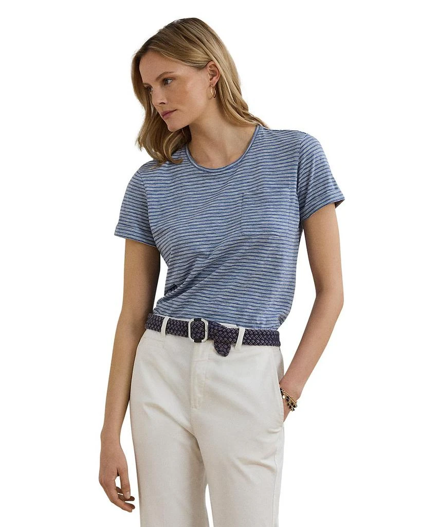 Ralph Lauren Striped Cotton Slub Jersey Pocket Tee 1