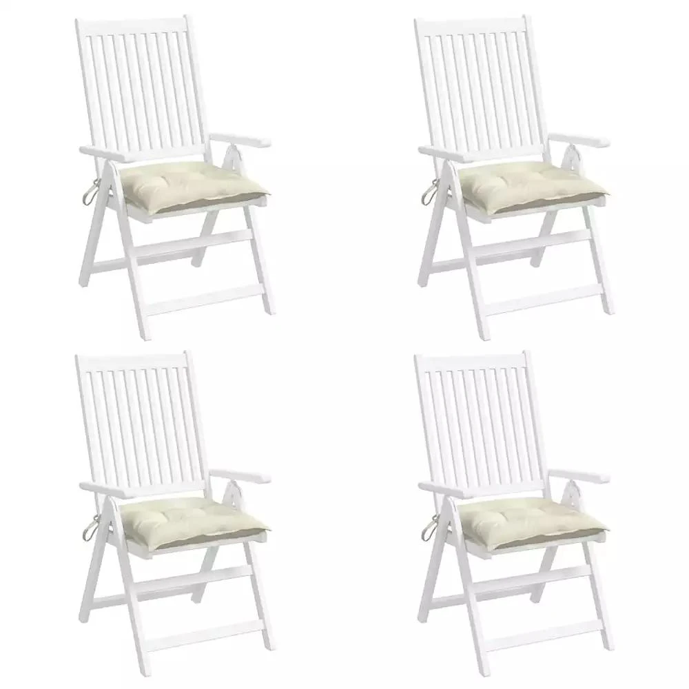 vidaXL Chair Cushions 4 pcs Cream White 15.7"x15.7"x2.8" Oxford Fabric 3