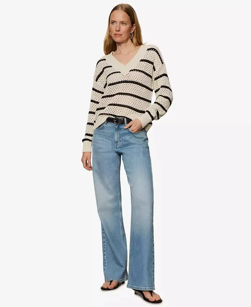 Sanctuary Women's Airy Openwork V-Neck Sweater 5