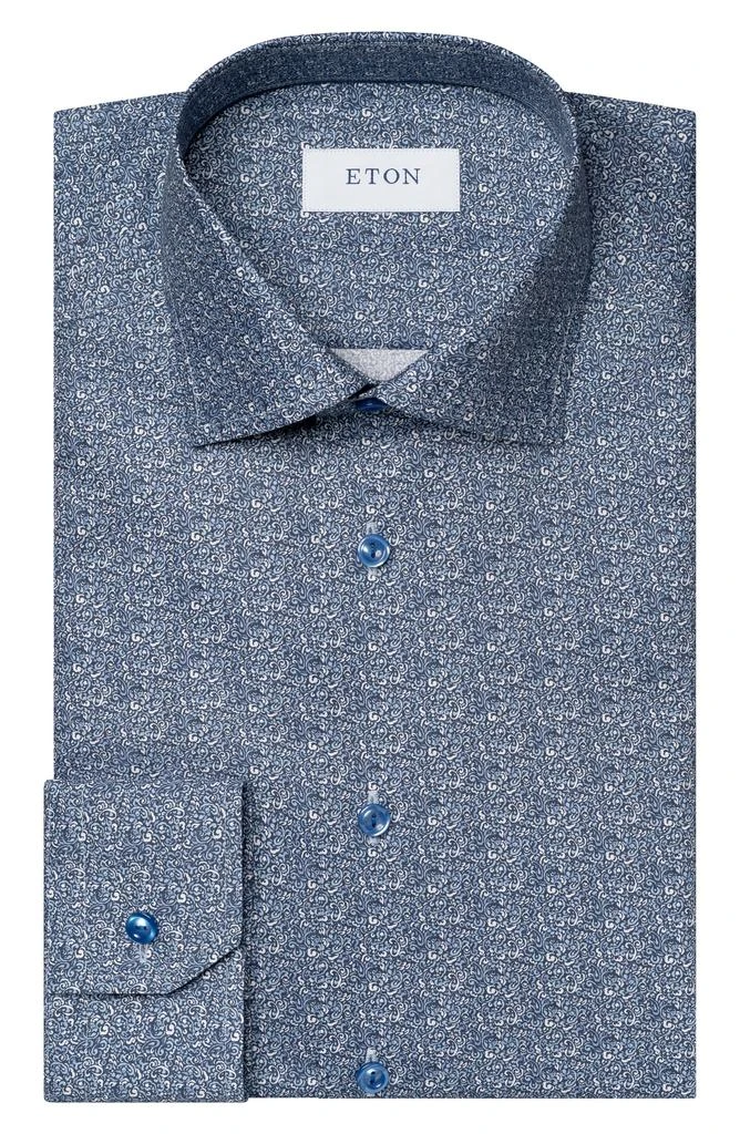 Eton Slim Fit Micro Paisley Cotton Twill Dress Shirt 4