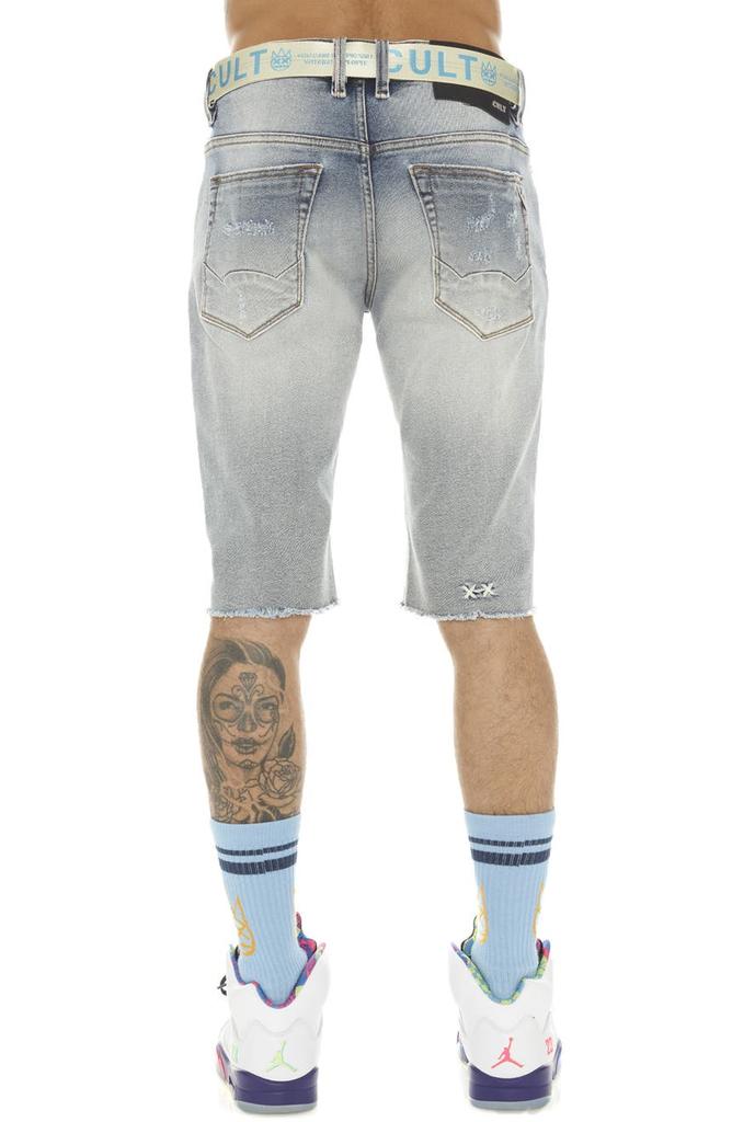 Cult Of Individuality Rocker Belted Slim Fit Stretch Denim Shorts