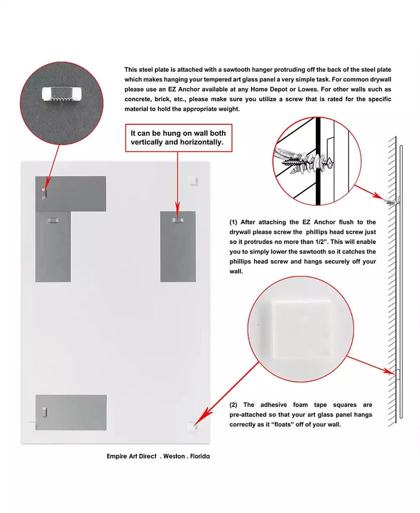 Empire Art Direct 
Subtle Blues I
 Frameless Free Floating Tempered Glass Panel Graphic Wall Art, 32" x 48" 7