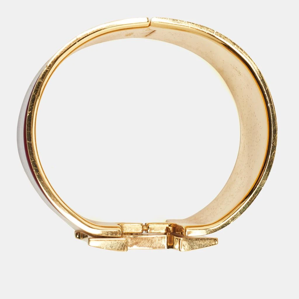 Hermes Hermes Clic Clac H Red Enamel Gold Plated Extra Wide Bracelet 5