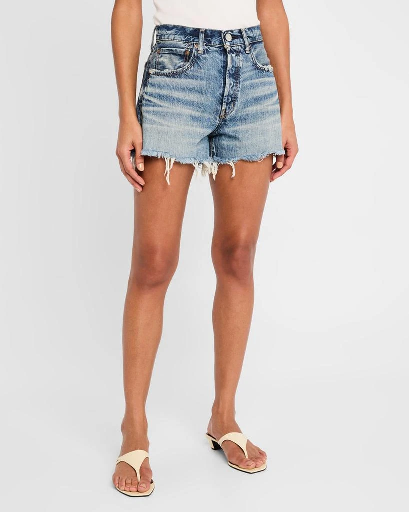 MOUSSY VINTAGE Brightwaters Frayed Denim Shorts 4