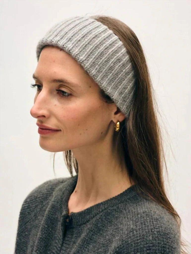 NEW WHITE + WARREN women\'s cashmere ribbed headband in deep crimson Cashmere Ribbed Headband | Deep Crimson main image 4