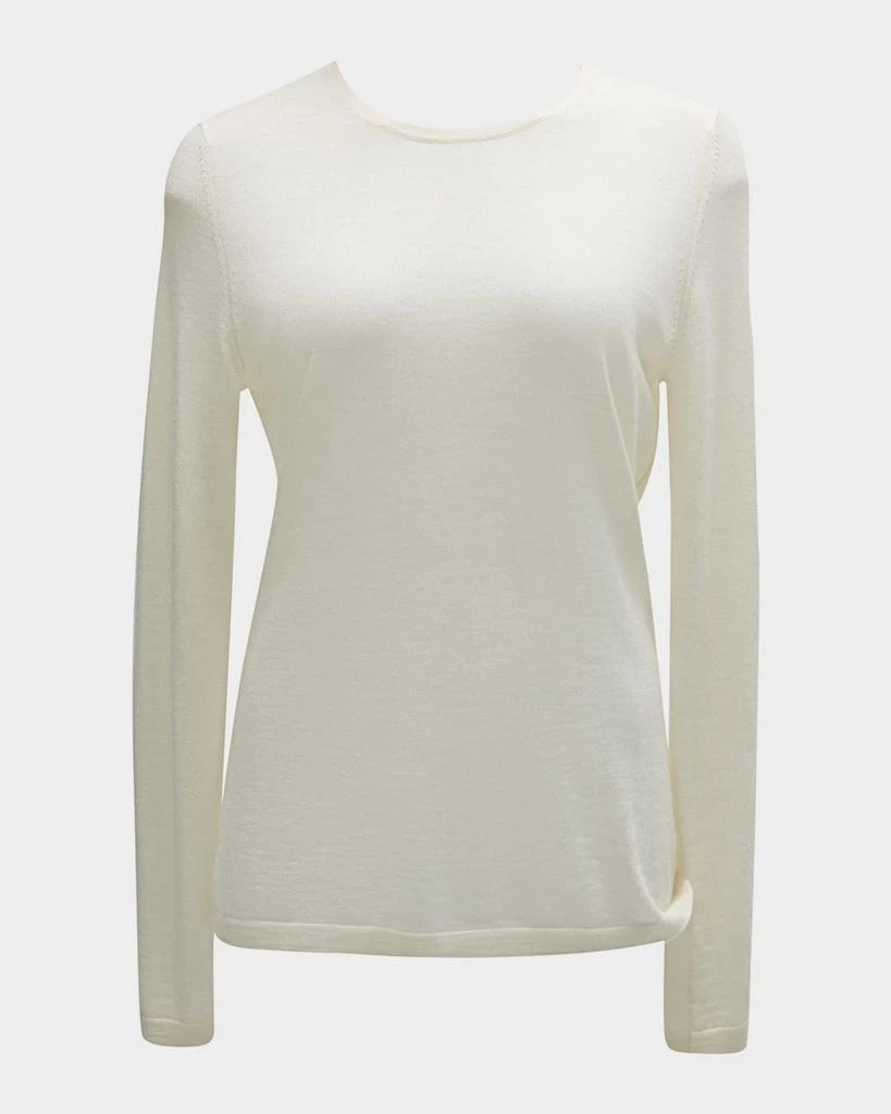 Neiman Marcus Cashmere Superfine Crewneck Top 1
