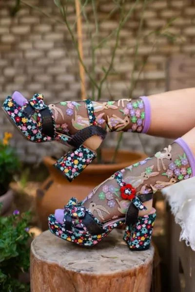 Sock Candy Sock Candy Rabbit Floral Black Sheer Sock 4
