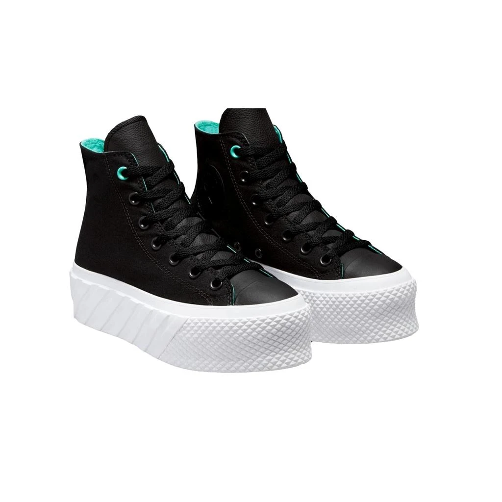 Converse CTAS Lift 2X Hi Black/Electric Aqua/White  571675C Women's 2