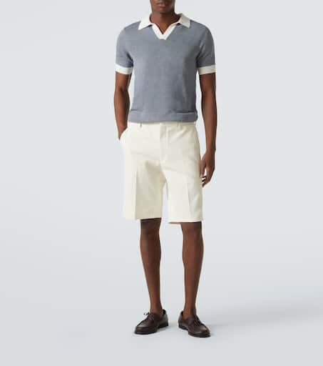 Thom Sweeney Cotton and linen polo shirt