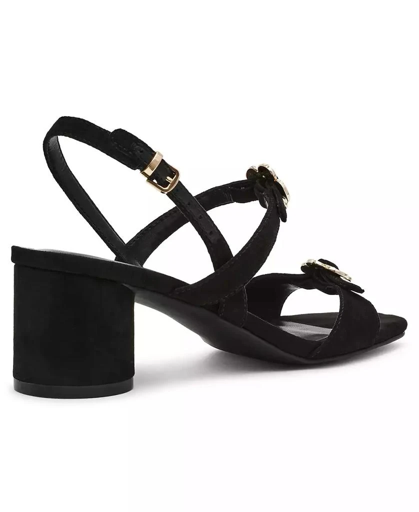 Anne Klein Women's Felipa Flower Embellished Block Heel Dress Sandals 6