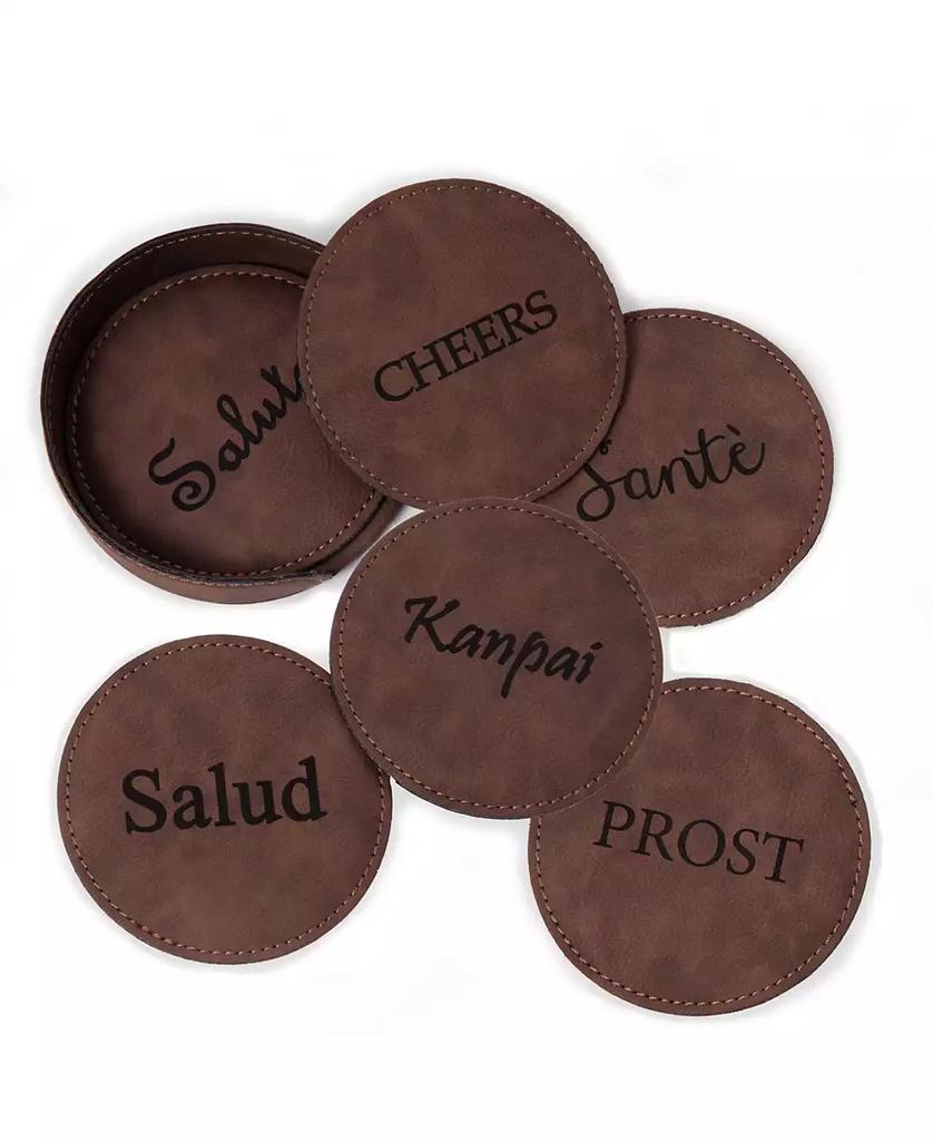 Bey-Berk Coaster with Holder in Vintage-like Set of 6