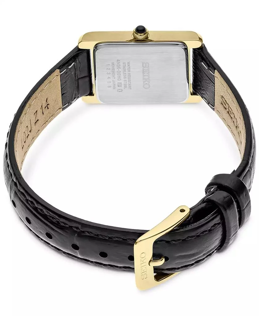 Seiko Women's Essentials Black Leather Strap Watch 19mm 3