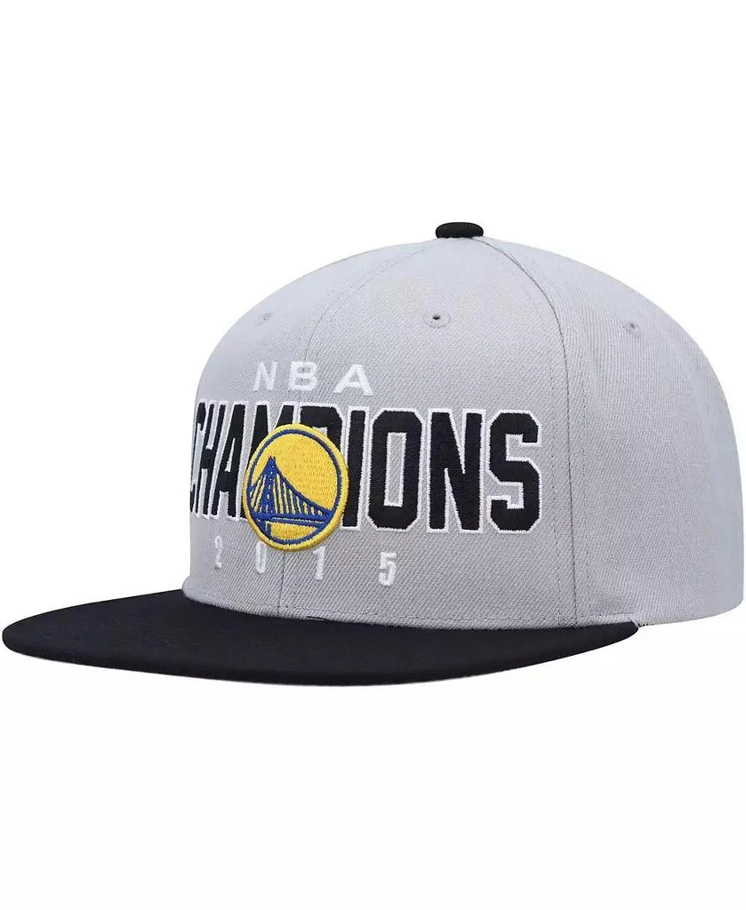 Mitchell & Ness Men's Gray, Black Golden State Warriors Hardwood Classics 2015 NBA Champions Snapback Hat 1